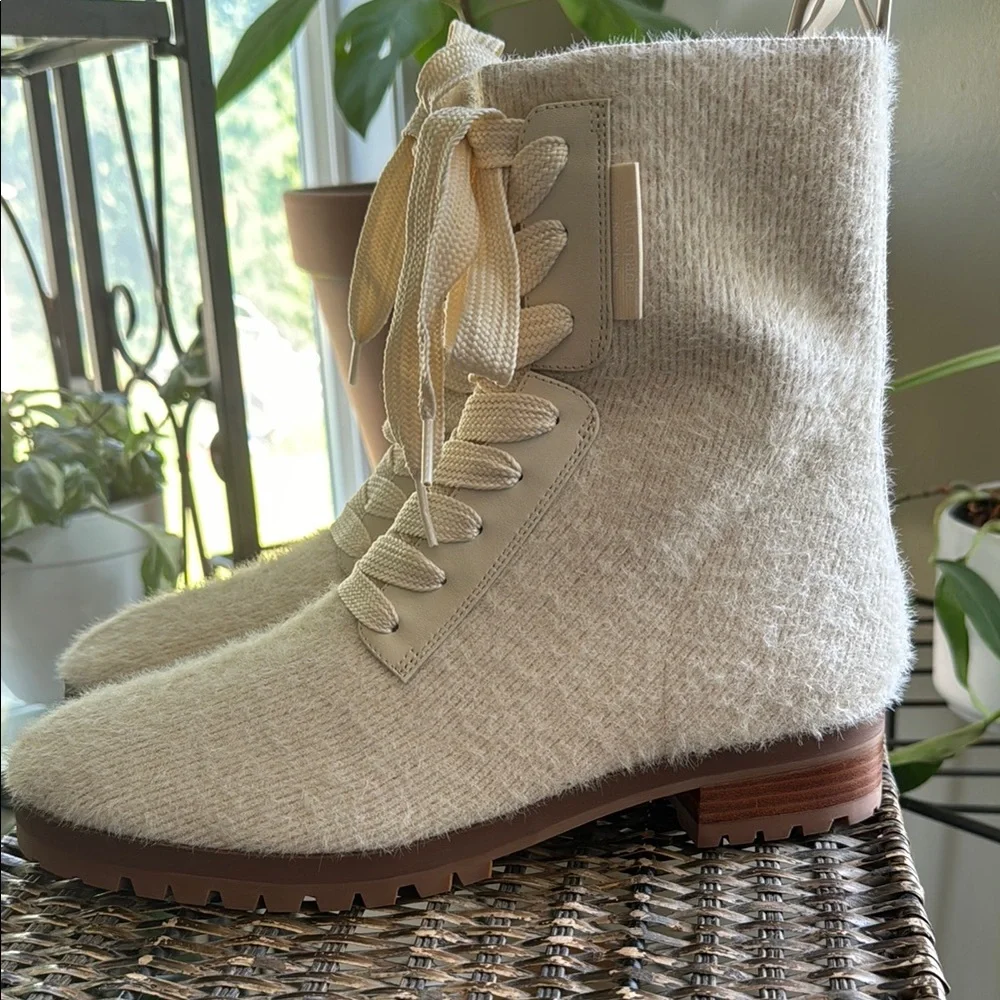 Kate Spade New York Merigue Combat Boots Cream Lace-Up‎ Women’s size 11 - Picture 3 of 10